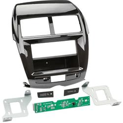  2-DIN Radioblende mit Fach Klavierlack schwarz / nacre Citroen, Peugeot 