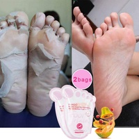Mango Peeling Fuß Peeling Maske, 1 Paar Fußmaske Peeling Nagelhaut Fußpflege Fuß Feuchtigkeitsmaske zur Entfernung abgestorbener Haut für gesunde, weiche Füße
