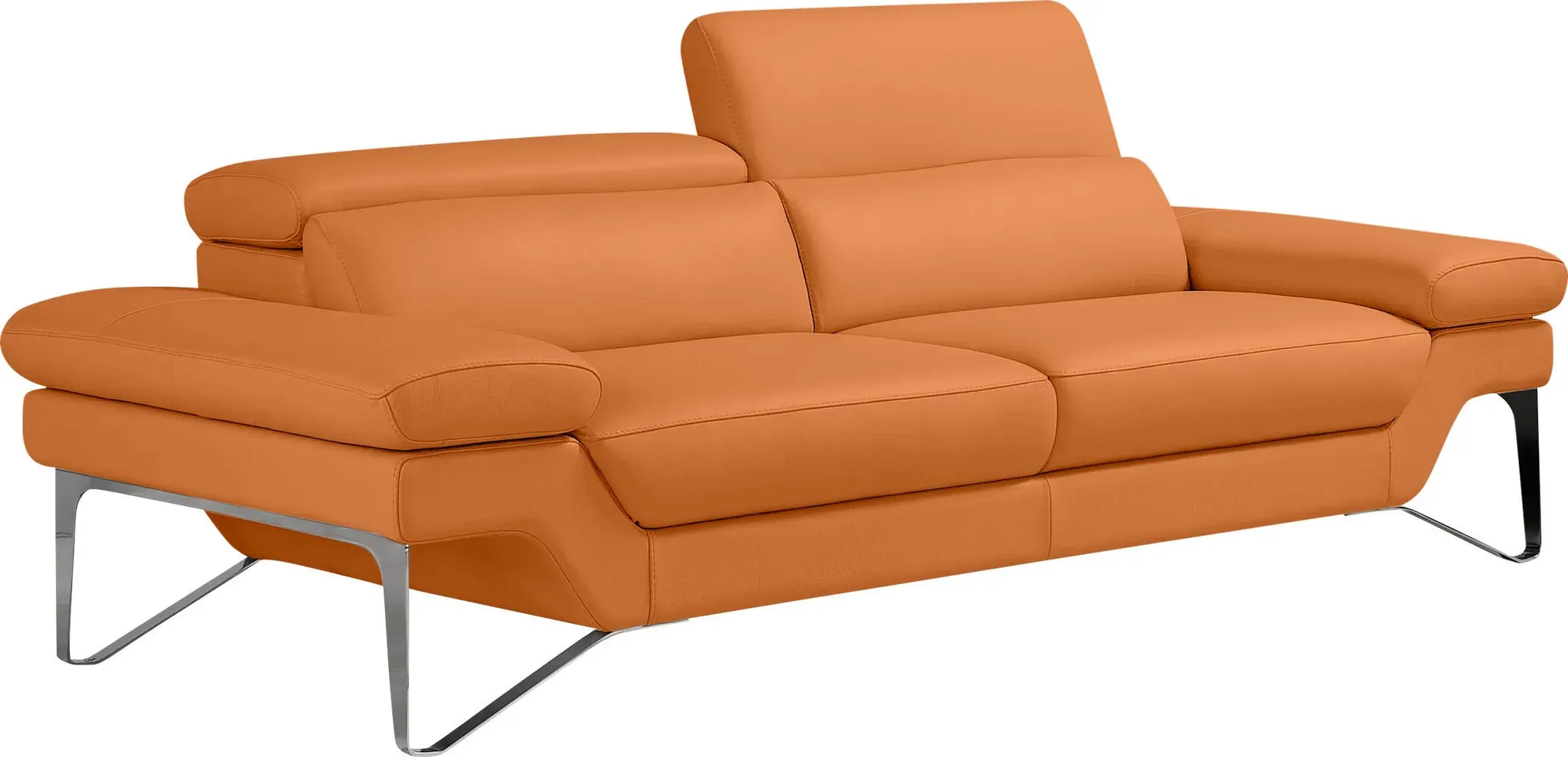 2,5-Sitzer EGOITALIANO "Princess, Designsofa und super bequem, tolle Detailverarbeitung", orange, B:236cm H:95cm T:108cm, Leder BULL (Echtes Rindsleder). Geschliffenes, pigmentiertes und behandeltes Rindsleder mit einer Dicke von 1, 3-1, 5 mm. Es handelt sich um ein weiches, geschütztes Leder. Eine leichte Deckschicht schützt sie vor Flecken, ohne ihre ursprünglichen Eigenschaften zu verändern. Dieses geschützte Leder kombiniert die Vorteile von Natürlichkeit und Weichheit mit einer guten Beständigkeit gegen Verschleiß und Ausbleichen. Das Vorhandensein der charakteristischen Zeichen, die das Leben des Tieres bestimmen, wie Narben, Körnungsunterschiede, Falten, Adern, Disharmonien in Farbtönen, beweisen ihre absolute Echtheit und großen Wert. Leder CAREZZA (echtes Rindsleder) ist ein Naturleder, dass die ursprünglichen Eigenschaften der Haut nicht verändert. Das Vorhandensein von verheilten Narben, Körnungsunterschiede, Falten, Adern, Unterschiede in den Farbtönen und andere Spuren, die die Natur auf diesen Fellen hinterlassen hat, sind ein Beweis für die absolute Echtheit und das Zeugnis ihres großen Wertes. Leder u00bbNUVOLEu00ab (Echtes Rindsleder). Halbnatürliches, halbnarbiges Rindsleder mit einer natürlichen Körnung von 1, 2 bis 1, 4 mm. Dieses Leder hat eine weiche, wachsartige Haptik mit mattem Aussehen und einem Wolkeneffekt. Es handelt sich um ein Naturleder, das die ursprünglichen Eigenschaften der Lederhäute nicht verändert. Das Vorhandensein von verheilten Narben, Körnungsunterschiede, Falten, Adern, Unterschiede in den Farbtönen und andere Spuren, die die Natur auf diesen Fellen hinterlassen hat, sind ein Beweis für die absolute Echtheit und das Zeugnis ihres großen Wertes., Sofas, inkl. verstellbarer Kopfteile