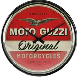 Nostalgic-Art Retro Wanduhr, Ø 31 cm, Moto Guzzi – Original Motorcycles – Geschenk-Idee für Biker, Original Lizenzprodukt (OLP), Große Küchenuhr, Vintage Design