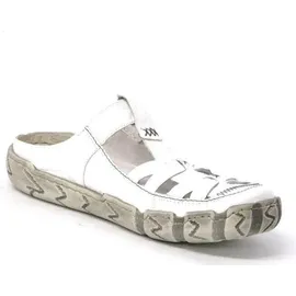 Rieker Damen Clog aus Leder offen mit Klettverschluss und Riricon Sohle L0396, Größe:40 EU, Farbe:Weiß - Weiß 40