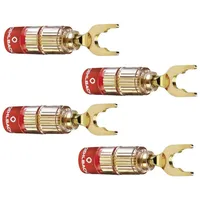 Oehlbach 3023 Lautsprecher-Steckverbinder Stecker, gerade Gold 4 St.