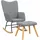 vidaXL Schaukelsessel mit Hocker Polyester 70 x 100 x 80 cm Hellgrau