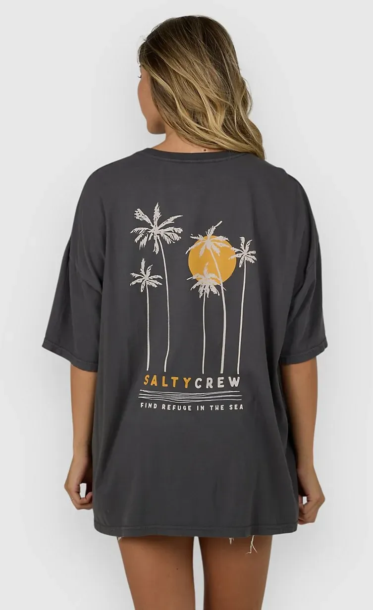 Salty Crew Palm Set Cover Up T-Shirt charcoal Gr. LXL
