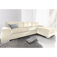 DOMO collection Ecksofa »Star, zeitlose Formensprache, elegante Optik, L-Form«, wahlweise mit Bettfunktion weiß