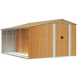 vidaXL Gerätehaus 3,65 x 2,77 m Hellbraun