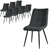 ML-DESIGN Stuhl Esszimmerstühle mit Rückenlehne moderne Design Lounge Küchenstühle (8 St), Polsterstuhl Esstischstühle 8er Set Küchenstuhl Polyester bis 120kg grau