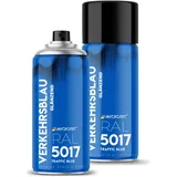 Microtec® Sprühlack | 400ml | hochwertiges Acryllackspray | matt oder glänzend | Sprühfarben für Metall, Holz, Kunststoff u.v.m. | große Farbauswahl (Blau glänzend - RAL 5017)