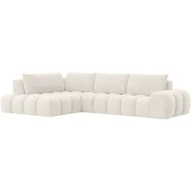 OTTO home Ecksofa OTTO HOME "AZITA L-Form, XL 296 cm - Designsofa in Bubble-Optik", beige (creme), B:296cm H:89cm T:176,5cm, 100% Polyester, Sofas, Ecksofa, lose Rückenkissen, traumhafte Steppung