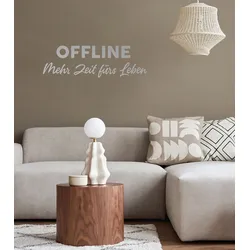 Wandtattoo MY HOME "Offline Mehr Zeit fürs Leben", silber, B:60cm, Wandtattoos, Wandaufkleber, selbstklebend, rückstandslos abziehbar