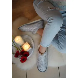 Hollert Lammfell Hausschuhe Angel Silber 42
