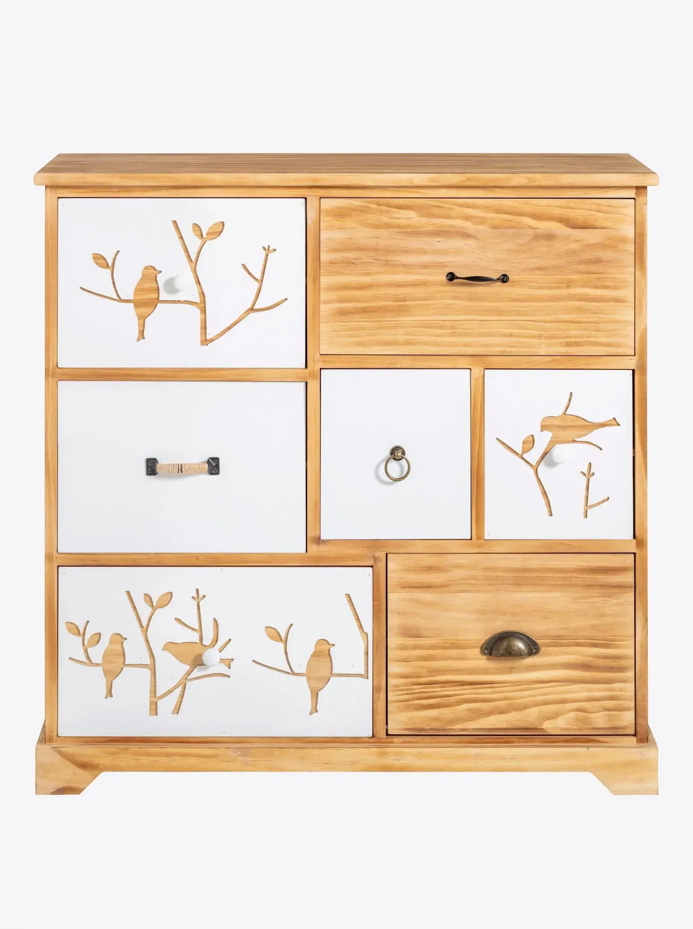 Kommode HEINE HOME, beige (natur, weiß), B:85cm H:85cm T:36cm, MDF, Sideboards, Kommode