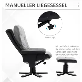 Homcom Relaxsessel mit Hocker Mikrofaser 100 x 100 x 100 cm