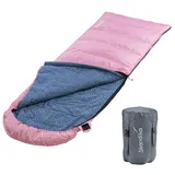 Deckenschlafsack Flanell Baumwolle Luxus-Qualität Doppelschlafsack 3 Jahreszeiten bis 220 80 220 160 Outdoor Camping Pink Links