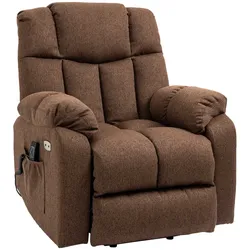 HOMCOM Fernsehsessel mit Aufstehhilfe Polyester, Stahl