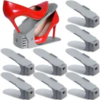 Niru SaiXuan 10 Stück Einstellbare Schuhregale, Schuhstapler/Schuhhalter Set, 3