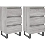 vidaXL Nachtschrank 2 Stk. 40 x 35 x 69 cm Grau