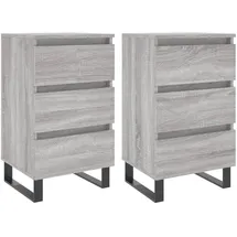 vidaXL Nachtschrank 2 Stk. 40 x 35 x 69 cm Grau