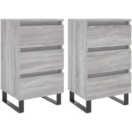 vidaXL Nachtschrank 2 Stk. 40 x 35 x 69 cm Grau