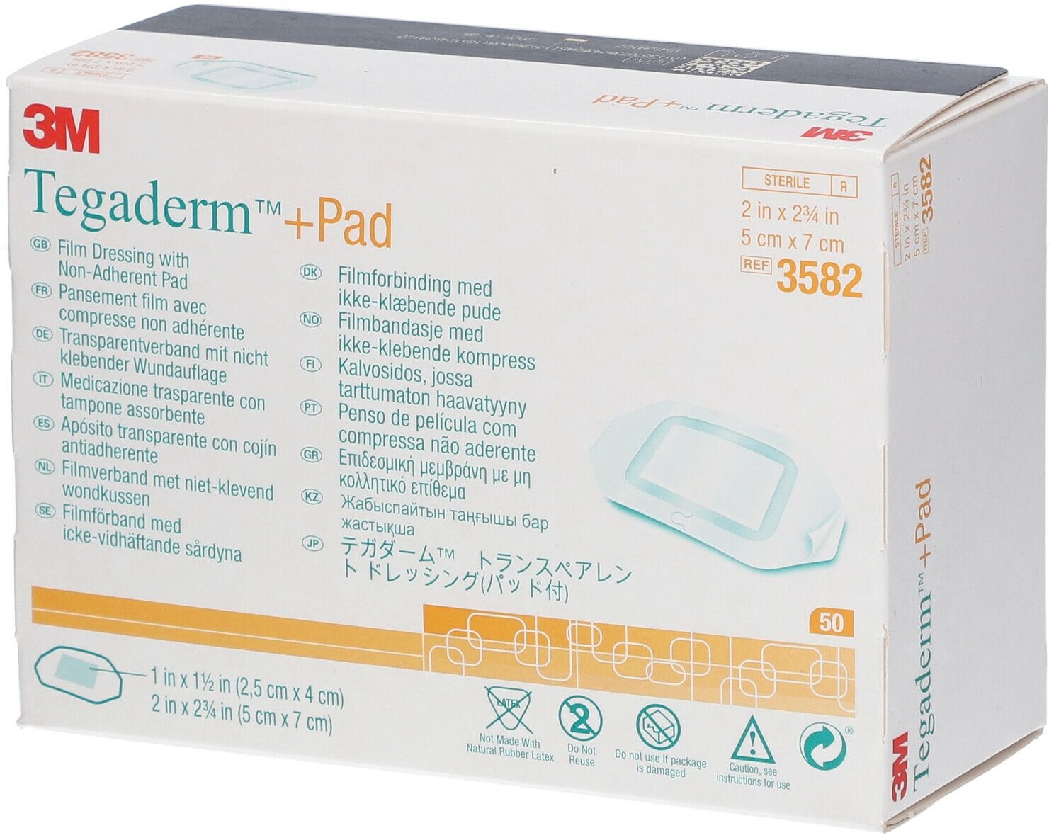 3MTM TegadermTM + Pad Transparentverband mit nicht klebender Wundauflage 5 x 7 cm