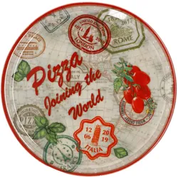 4er Set Pizzateller Charme Red + Charme grün - Rom rot + Moskau grün - 31cm - 04019#ZCHAR + 04019#ZCHAV