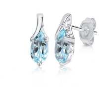 ZEEme Gemstones Ohrstecker 925/- Sterling Silber Blautopas 54358703-0 weiß + hellblau
