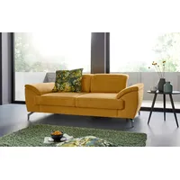 2-Sitzer SIT & MORE "Percy", gelb (mustard), B:197cm T:112cm, Sofas, Clog, 12 cm Fußhöhe, Sitztiefenverstellung, wahlweise Kopfteilverstellung