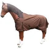 Brama-West Regendecke Pferd Rain - Weidedecke mit Fleece Futter - 600DEN - Wasserdicht - Braun (155)