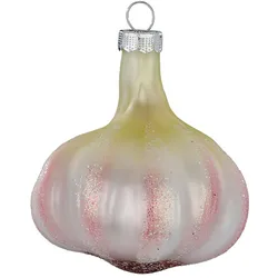 Christbaumschmuck Glas 7cm Knoblauch Figur Handbemalt Weihnachtsbaum Anhänger Weihnachten Christbaumanhänger Weihnachtsbaumschmuck Essen Gemüse Rosa