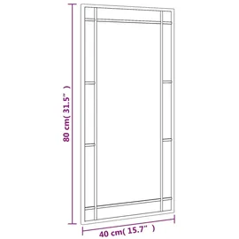 vidaXL Wandspiegel Schwarz 40x80 cm Rechteckig Eisen