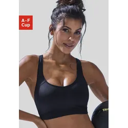 Sport-BH LASCANA ACTIVE, Damen, Gr. 70, Cup F, schwarz, Microtouch, Obermaterial: 76% Polyamid, 24% Elasthan, sportlich, BHs, für Sportarten mit starker Belastung
