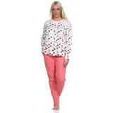 normann-wäschefabrik NORMANN langarm Schlafanzug Pyjama Tupfen-Punkte - auch in Übergrössen, Farbe:apricot, Größe:56-58 | 56-58