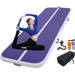 Bomsea Tumbling Matten-Turnmatte Airtrack Aufblasbare Turnmatte Gymnastikmatte Aufblasbar für Zuhause Air Matte Turnen (2M/3M/4M/5M/6M zur Auswahl)