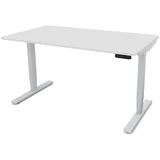 Assmann Electronic ASSMANN Schreibtisch Weiß, Silber, Metall, 140x127x70 cm, Arbeitszimmer, Schreibtische, Bürotische