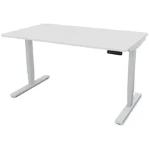 Assmann Electronic ASSMANN Schreibtisch Weiß, Silber, Metall, 140x127x70 cm, Arbeitszimmer, Schreibtische, Bürotische