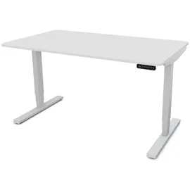 Assmann Electronic ASSMANN Schreibtisch Weiß, Silber, Metall, 140x127x70 cm, Arbeitszimmer, Schreibtische, Bürotische