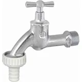 Schlösser Armaturen Auslaufventil Mit Schlauchverschraubung, Mit Knebel-oberteil, 3/4", Matt Chrom
