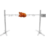 TESUGN Edelstahl Spanferkelgrill mit Motor, 220V 30kg Edelstahl Elektrisch BBQ Spanferkelgrill Set für Lagerfeuer, Camping und Garten, für Spanferkel und Lämmer, Höhenverstellbarer Spießgrill