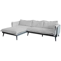 KAWOLA Sofa QUENYA Ecksofa Cord hellgrau / Velvet anthrazit