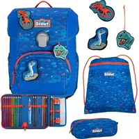 Scout Neo Superflash Schulranzen-Set 4-teilig Blue Dino