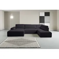 werk2 »Rotterdam-U, U-Form«, Design Wohnlandschaft in Cord mit Schlaffunktion & Bettkasten