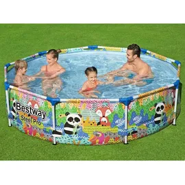 BESTWAY Steel Pro Paradise Frame Pool rund 274 x 66 cm bunt