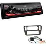 JVC KD-X282DBT 1-DIN Digital Autoradio DAB+ Bluetooth USB Einbauset passend für Seat MII ab 2011 schwarz