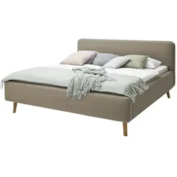Polsterbettgestell 160x200 - taupe Mattis ¦ braun ¦ Maße (cm): B: 181 H: 105