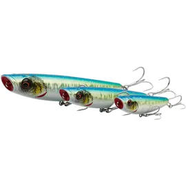 Savage Gear Pop Walker 2.0 - Salzwasser & Süßwasser Topwater Angelköder für Seebarsche, Hechte, Blaufische & Raubfische, Langer Wurf, Ultra-scharfe Karabinerhaken Snow Sardine 11,5 cm
