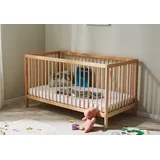 Kids Collective Babybett Kinderbett Gitterbett 60x120 & 70x140 cm höhenverstellbarer Lattenrost & herausnehmbare Sprossen stabiles Buchenholz | ab Geburt bis zum 3. Lebensjahr Made in EU | Natur