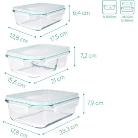 Navaris Frischhaltedose Set transparent 3 x 1 l