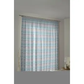 Wirth Vorhang Benewitz (1 St), Kräuselband, blickdicht, Jacquard blau 65 cm x 125 cm