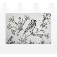 A.S. Création A.S. Leinwandbild »birdy«, (1 St.), Schwarz-Weiß Zeichnung Floral Keilrahmen Bild, 63424056-0 schwarz, weiß B/H: 90 cm x 60 cm