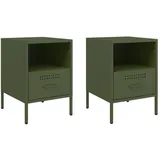 vidaXL Nachtschrank 2 Stk. 36 x 39 x 50,5 cm Olivgrün